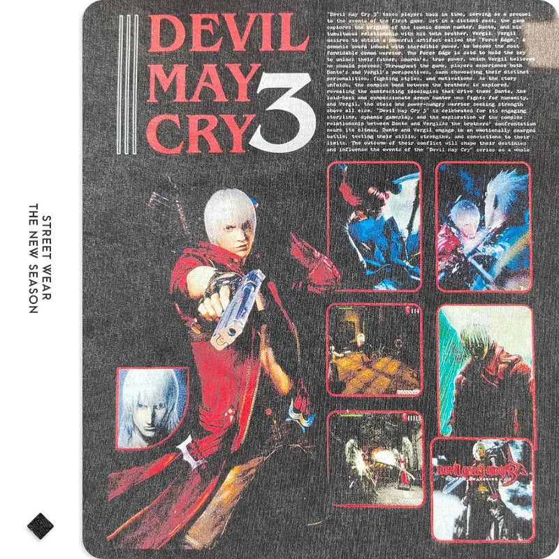 Devil May Cry Long Sleeve Shirt | Oversized Dante & Vergil Tee – Harajuku Style