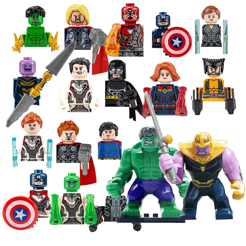 42 Pieces of Marvel Mini Building Block Dolls, Superhero Anime Figure, Thanos, Iron Man Spider Man DIY Building Block Toys Gifts