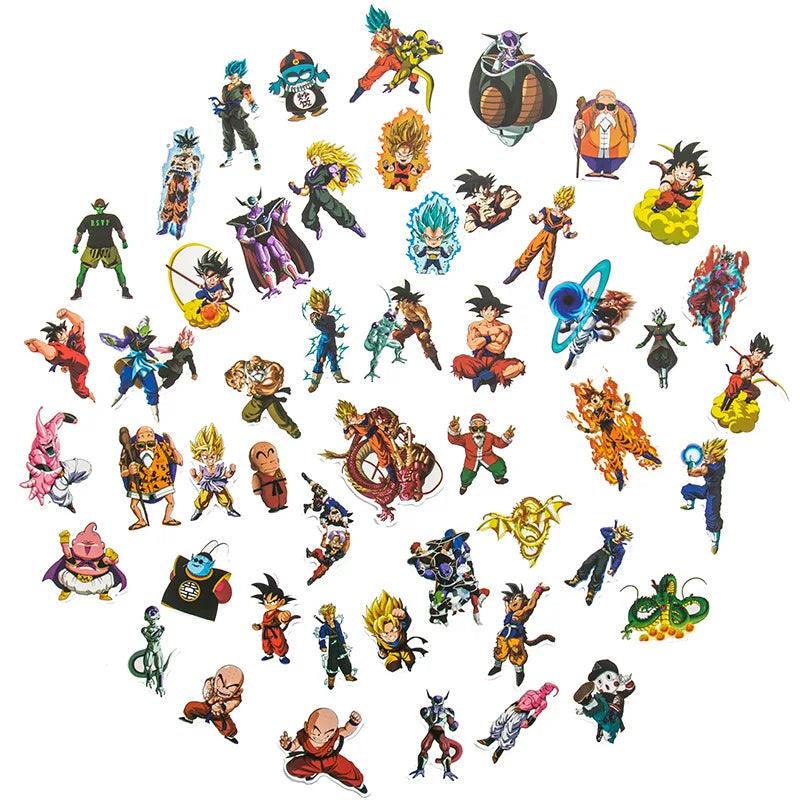 Unleash Your Dragon Ball Fandom! 50-Pack Waterproof Anime Stickers - Perfect for Laptops, Water Bottles, Phones & More