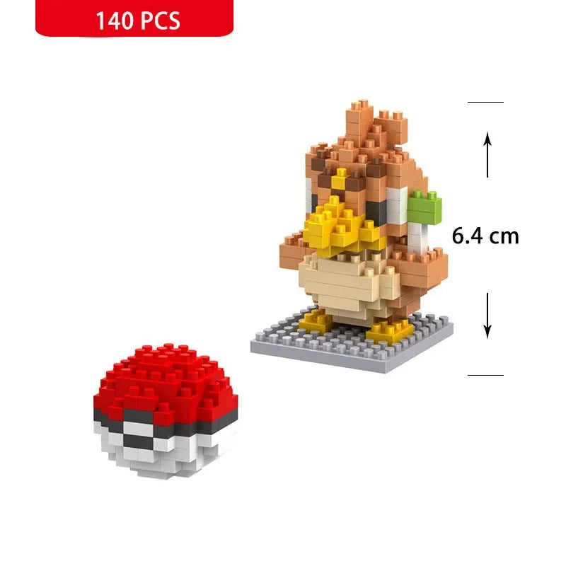 66pcs Pokemon Small Building Nanoblock Cartoon Pikachu Animal Model Education Game Graphics Pokemon Toys For Kids Birthday