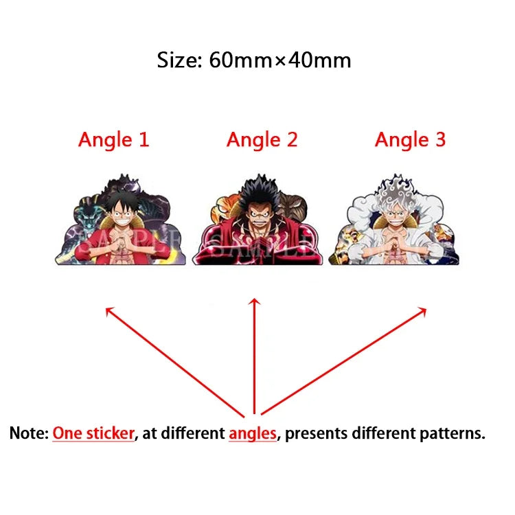 One Piece 3D Transform Sticker - Gear 5 Sun God Nika Luffy for Cars, Laptops & More