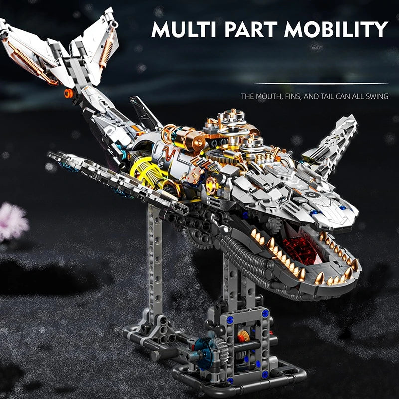 Technical Mechanical Whale Sea Life Set With light Building Blocks Bricks Animal World Model Boys Assembly Toys for Kid Gifts