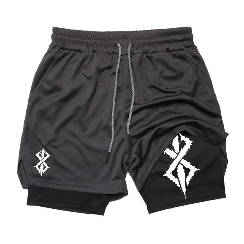 Men’s 2-in-1 Workout Shorts – Quick Dry Running Gym Shorts with Phone Pocket