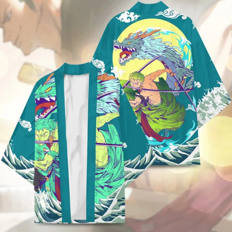 One Piece Cosplay Kimono - Luffy, Zoro, & Ace Cloak Cardigan Robe