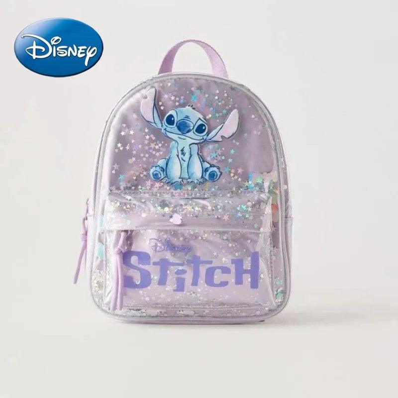 Disney Stitch Sequin Backpack - Trendy and Versatile Kindergarten School Bag for Kids