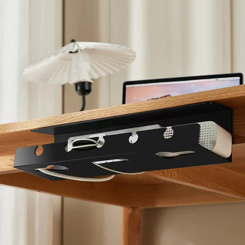 ISRTAO brand Under Desk Cable Management Cable Tray Under Desk With Clamp Power Strip Cord Holder Holder No Drilling Sturdy Spac
