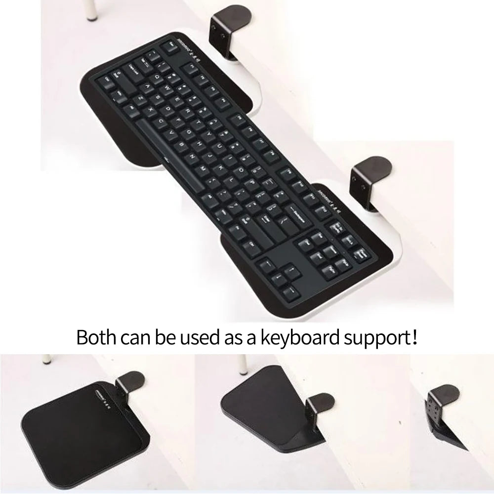 Adjustable Mouse Extension Board Tray Desktop Mouse/Keyboard Bracket Extend the Desktop Laptop Under Desk Mouse Pad Holder Clip