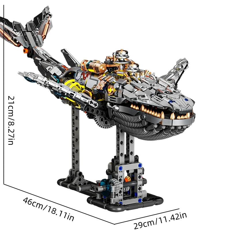 Technical Mechanical Whale Sea Life Set With light Building Blocks Bricks Animal World Model Boys Assembly Toys for Kid Gifts