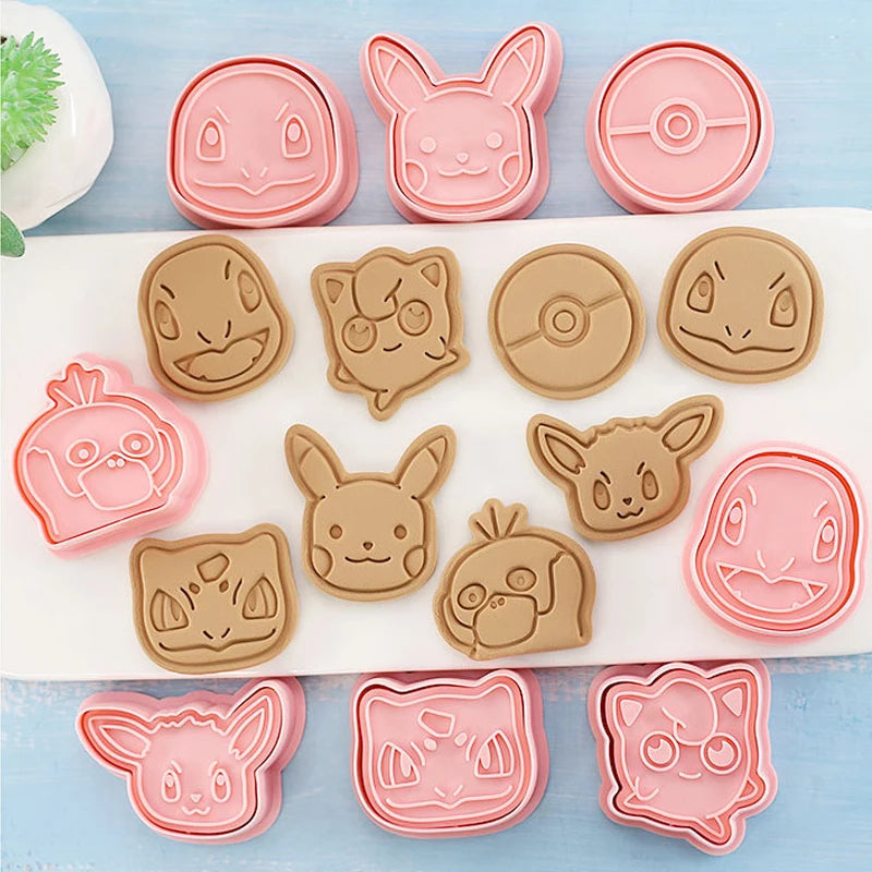 Pokémon Cookie Cutter Set | 8pcs Anime Moulds Pikachu, Squirtle & More