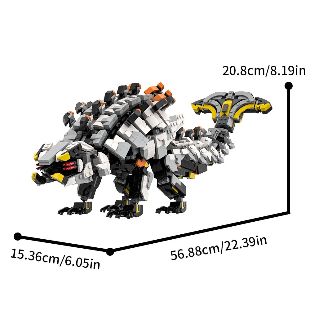 MOC Horizon Game Thunderjaw Mechanical Beast Building Blocks Model Forbidden West Game Thunder Fang Monster Bricks Toys DIY Gift