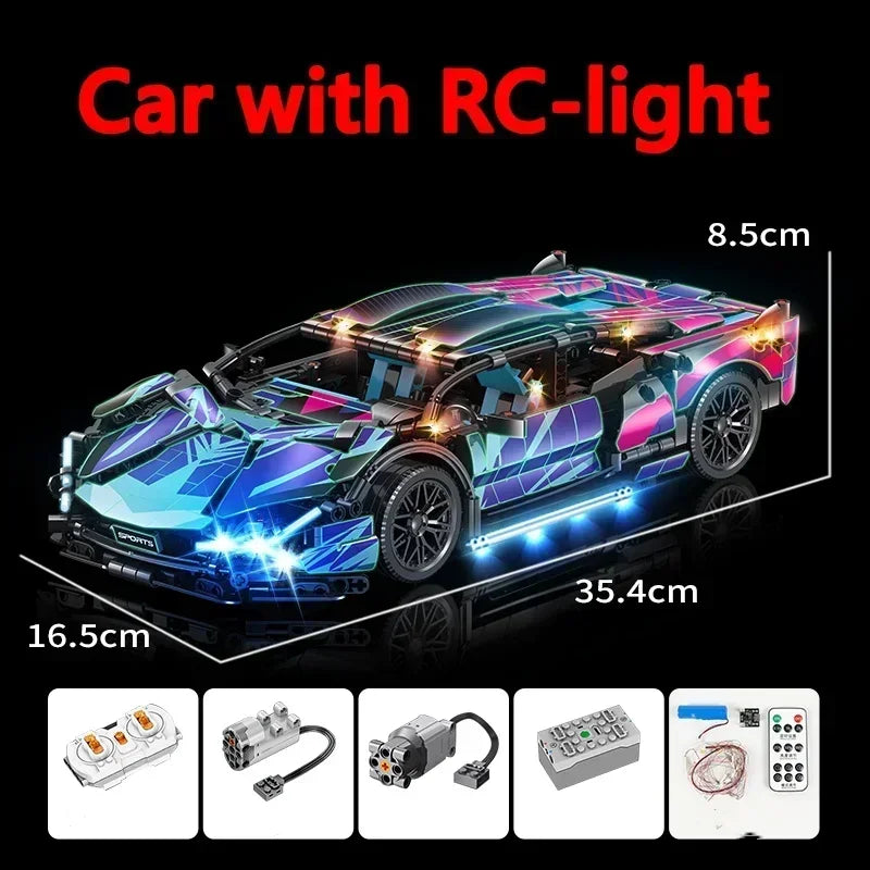 1314Pcs Technical Racing Sport Car 67128 Model Building Blocks Lamborghini Hypercar Racing Car Model Toys Kid Adult Gift
