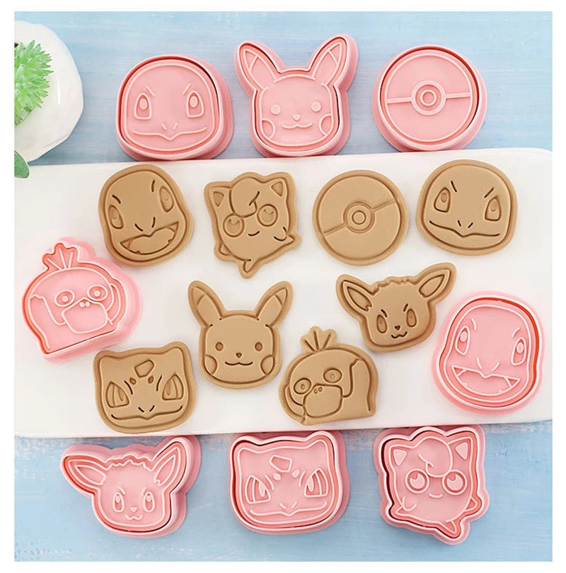 Pokémon Cookie Cutter Set | 8pcs Anime Moulds Pikachu, Squirtle & More