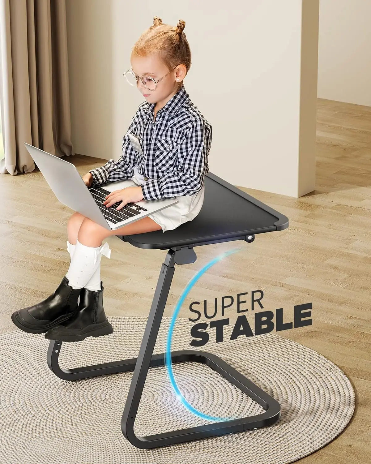 Heavy Duty Extra Large TV Tray Table Adjustable Height Tilt Snack Desk for Sofa Bedside Recliner