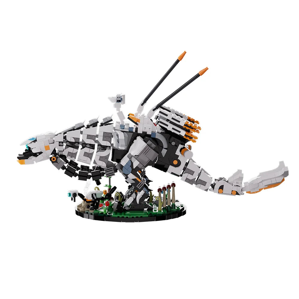 MOC Horizon Game Thunderjaw Mechanical Beast Building Blocks Model Forbidden West Game Thunder Fang Monster Bricks Toys DIY Gift