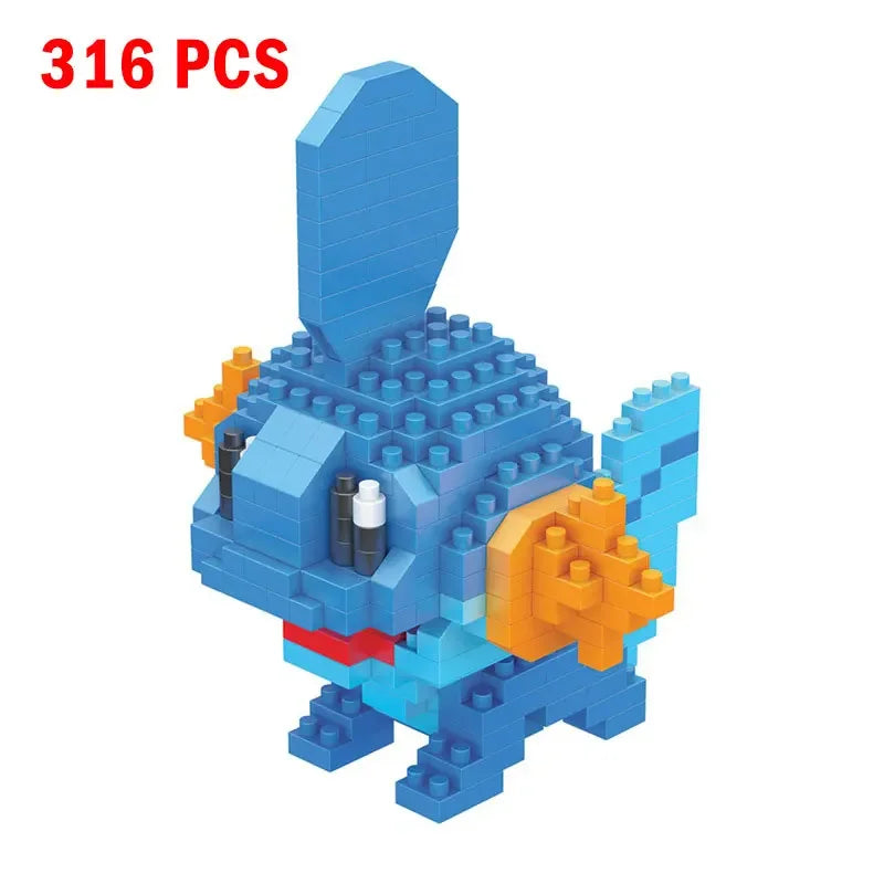 66pcs Pokemon Small Building Nanoblock Cartoon Pikachu Animal Model Education Game Graphics Pokemon Toys For Kids Birthday