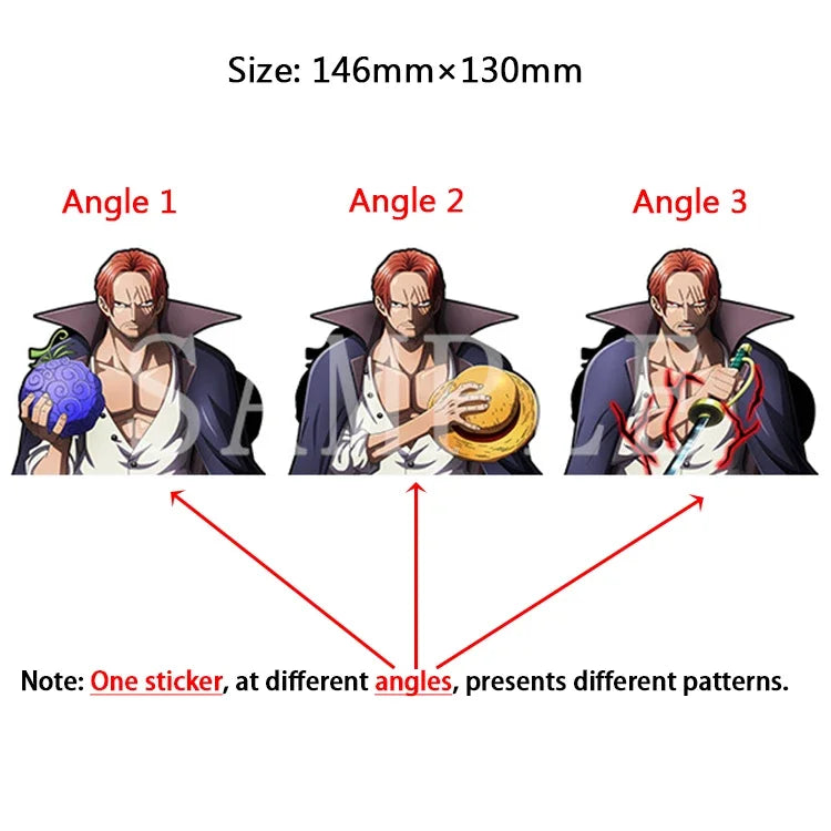 One Piece 3D Transform Sticker - Gear 5 Sun God Nika Luffy for Cars, Laptops & More