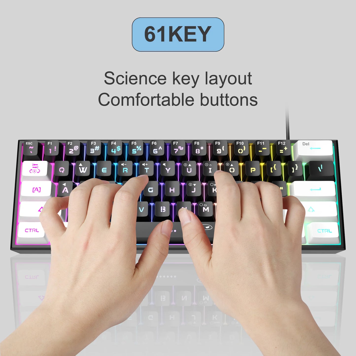 MageGee TS91 Compact RGB Wired Keyboard