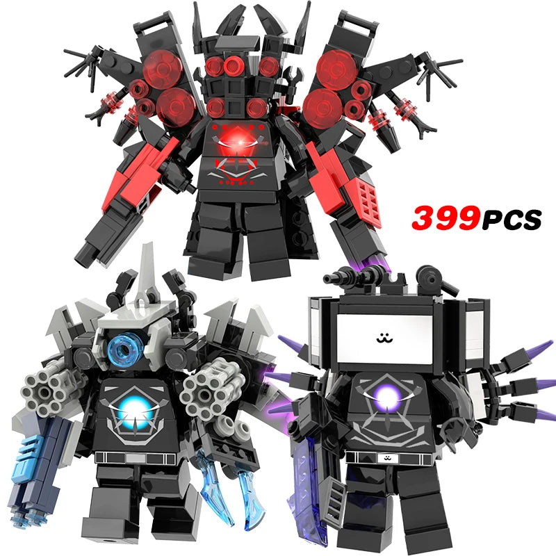 New Skibidi Toileted TVman Multi Joined Mini Action Figures Building Blocks TVman Speakerman Cameraman Model Toys for Kid Gift