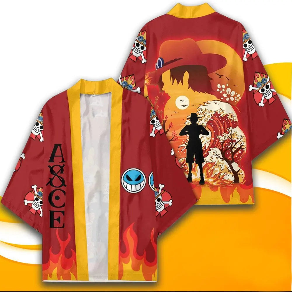 One Piece Cosplay Kimono - Luffy, Zoro, & Ace Cloak Cardigan Robe