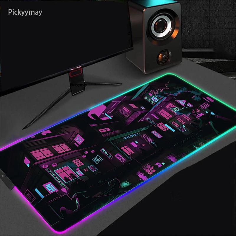 Unleash the Magic of the Moonlit Anime World with this RGB LED Mousepad! - Rexpect Nerd