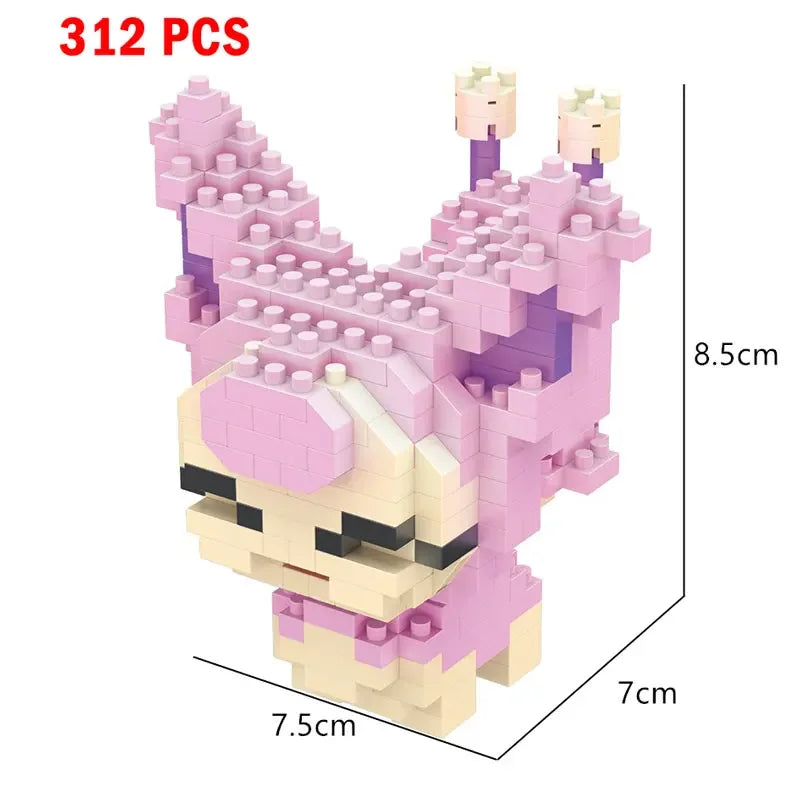 66pcs Pokemon Small Building Nanoblock Cartoon Pikachu Animal Model Education Game Graphics Pokemon Toys For Kids Birthday