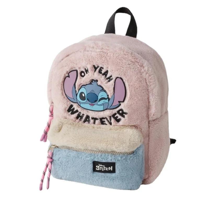 Disney Stitch Plush School Bag - Cute Cartoon Backpack for Kids