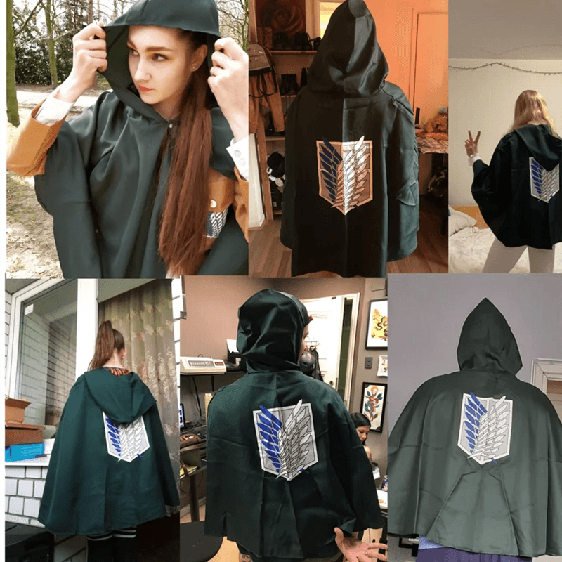 Attack on Titan Scout Corps Hooded Cape - Perfect for Cosplay and Fans