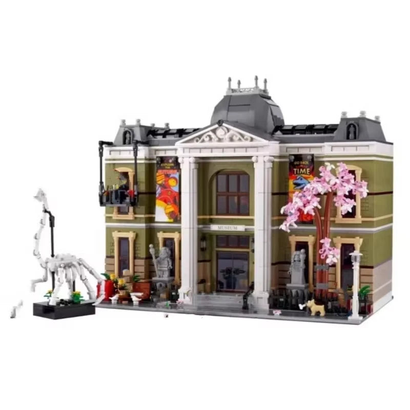 2025 new technical building building series nature Museum bank brick assembly museum toy creative building block model boy holid