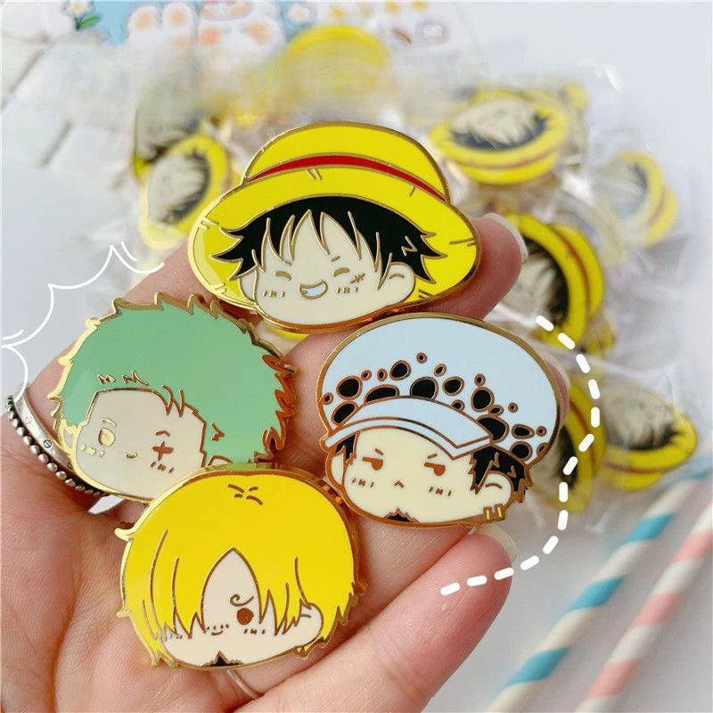 ONE PIECE Anime Figures Enamel Lapel Pins – Luffy, Zoro, Sanji & More