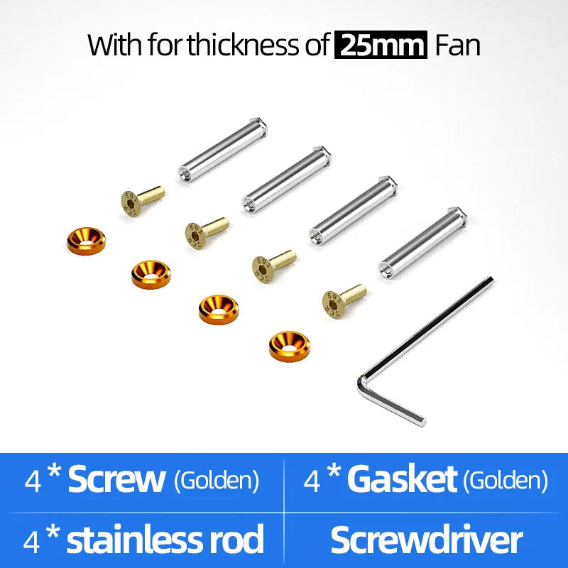 Computer PC Case Cooling Fan Mount Screws Multiple Colour Mutually Locked Screw Fixer Bolt Set For Thickness of 25/30mm Fan