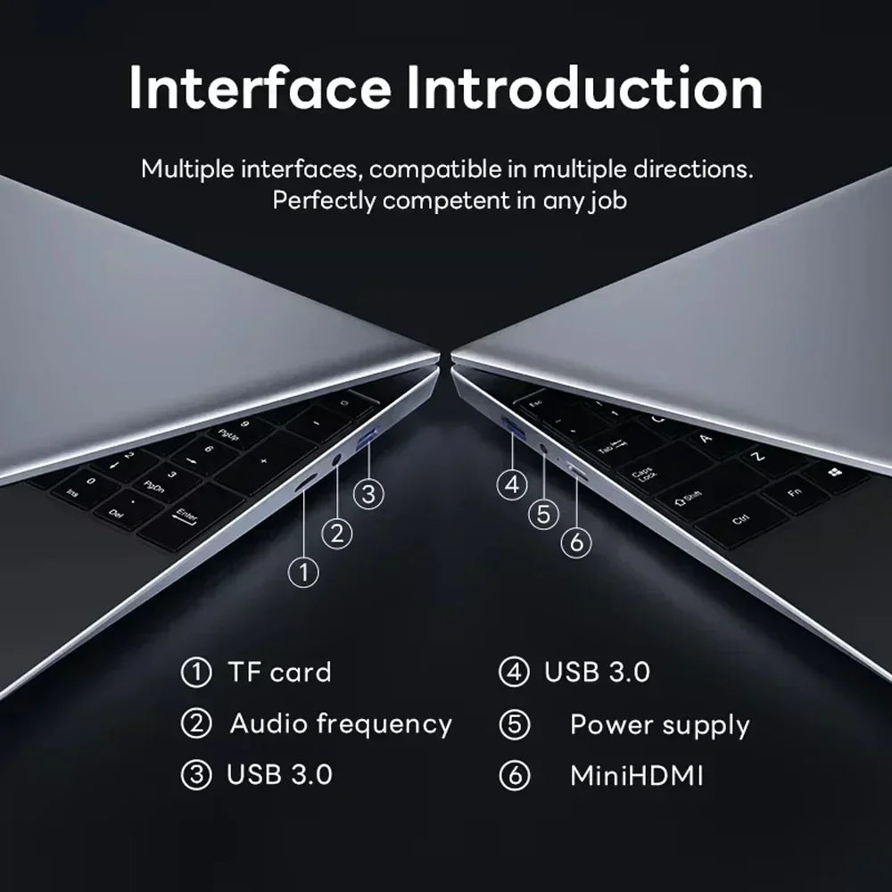 Windows 11 Intel Core i7 8500Y 15.6 Inch Laptop 16GB RAM 1TB SSD Fingerprint Unlock Study Office Pc Laptops