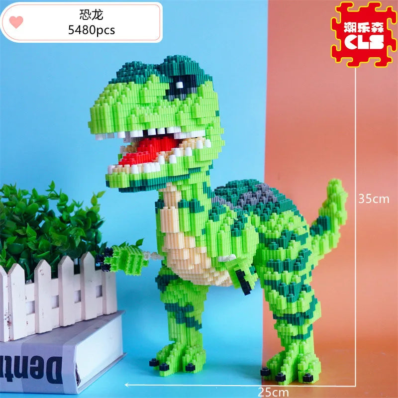 New Disney Building Blocks Dinosaur Boys Small Particle Puzzle Toys For Children, High Difficulty Ornament Gifts