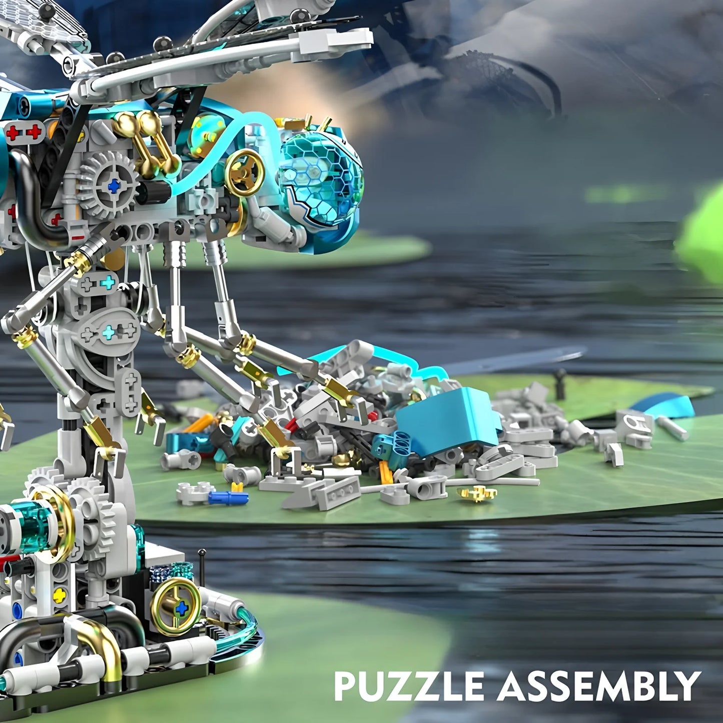 866 pcs Dragonfly building blocks model Children's mechanical building blocks Scientific building blocks educational toys gift