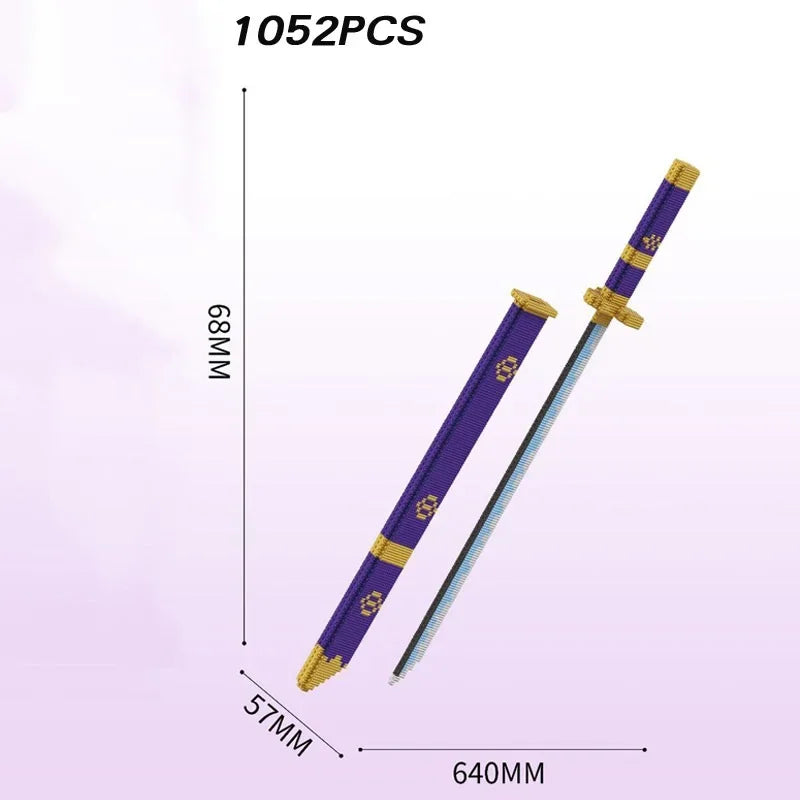 Samurai Sword cover Sword Building Blocks Ninja Blade Katana Japanese Anime Butterfly Knife Bricks Children Toys for Adult