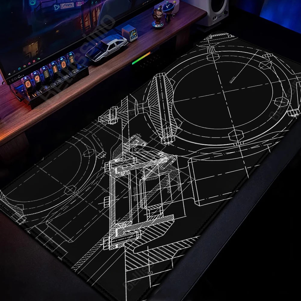 Mouse Pad Gaming Accessory Mechanical Drawing Large HD Mousepad XXL MousePad Natural Rubber Carpet Non-Slip Table Mat Office Rug