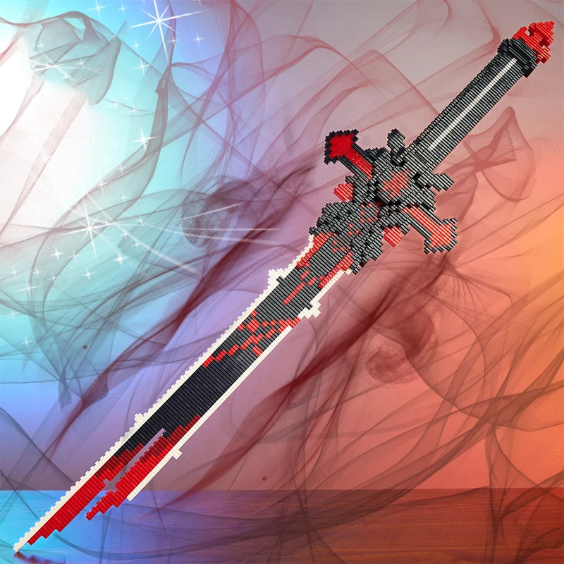 711PCS Samurai Sword Building Blocks Game Knife Weapon Model Assembly Bricks Desktop Decoration Children Birthday Gifts Boy Toys