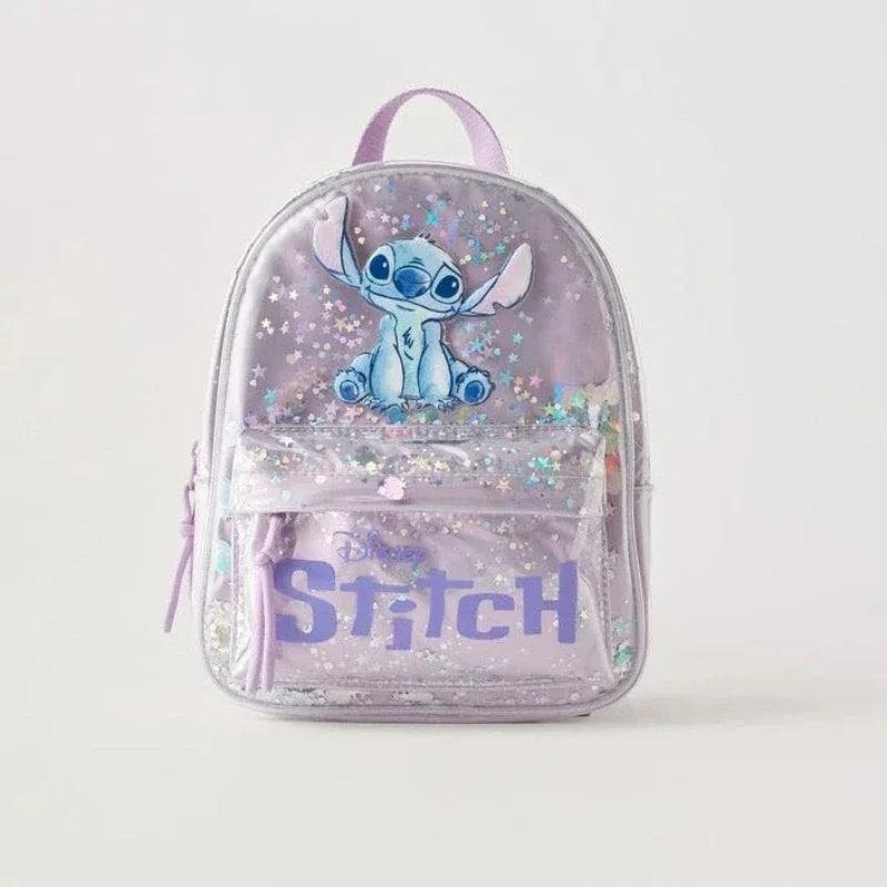 Disney Stitch Sequin Backpack - Trendy and Versatile Kindergarten School Bag for Kids