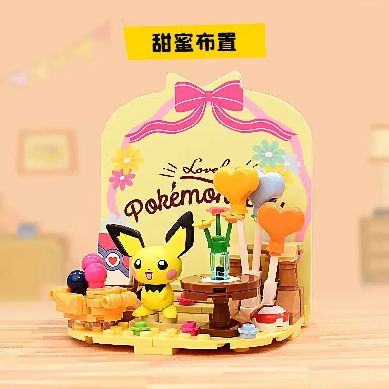 Pokemon Cartoon Pikachu Building Blocks Bulbasaur Toy Children's Assembled Model Pet Elf Kid Children Gift Compatible With Lego