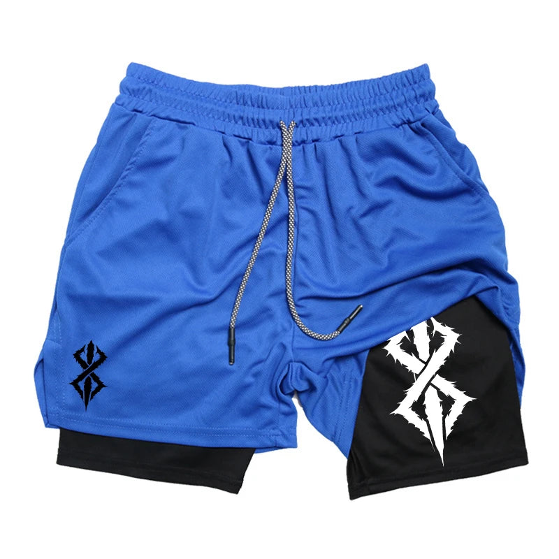 Men’s 2-in-1 Workout Shorts – Quick Dry Running Gym Shorts with Phone Pocket