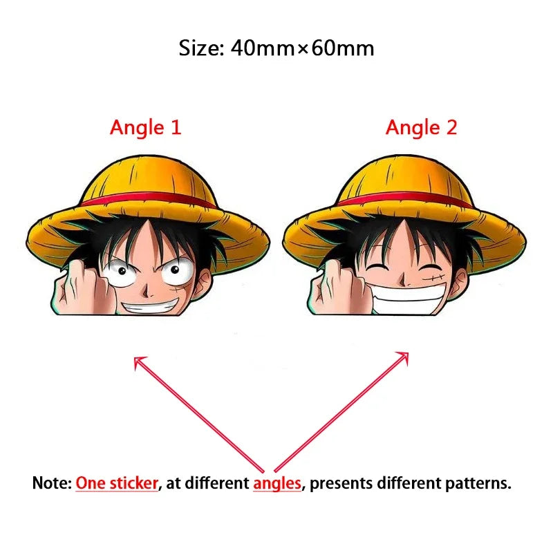 One Piece 3D Transform Sticker - Gear 5 Sun God Nika Luffy for Cars, Laptops & More