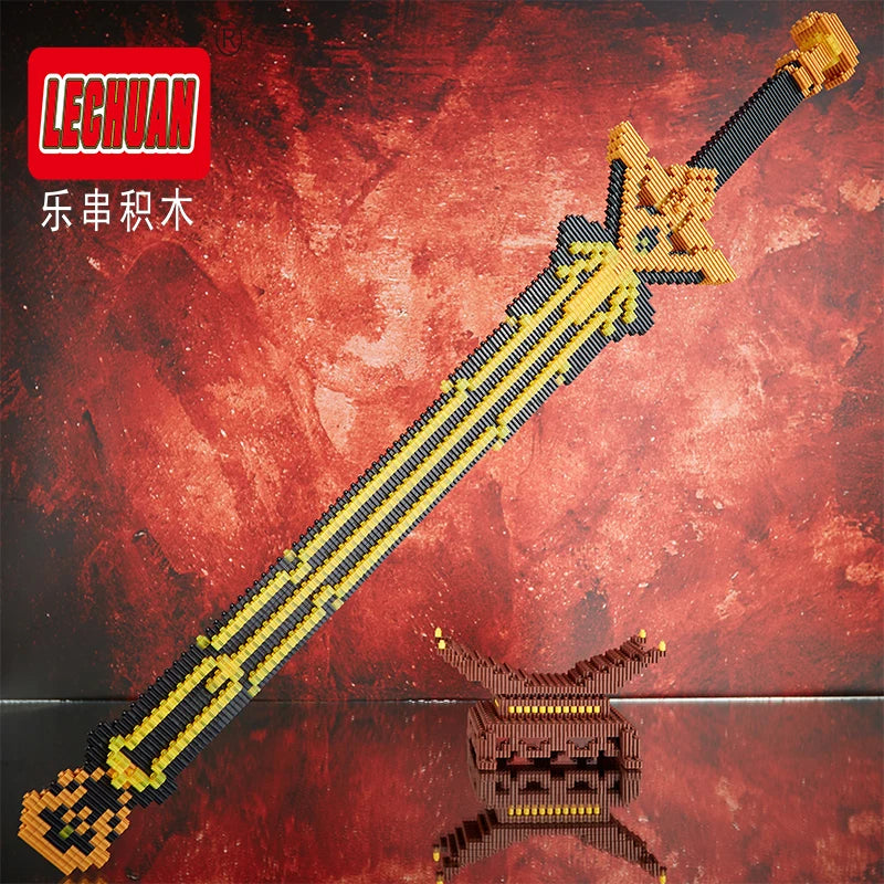 Lechuan Connections Building Blocks Samurai Simulation Sword Micro brick Ninja Knife Weapon Assembly Model Toy Gift for Children