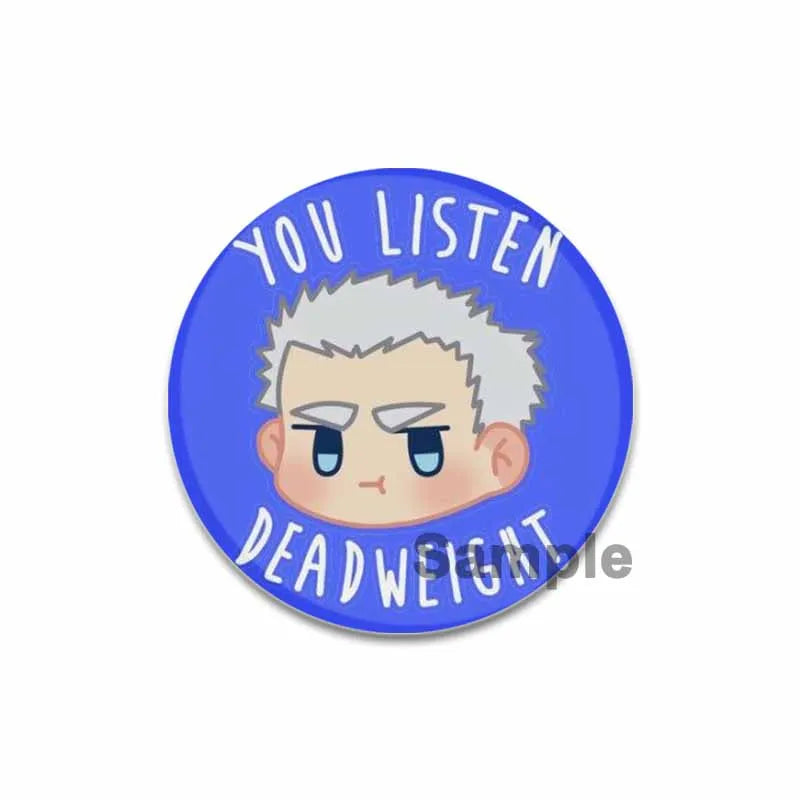 58mm Game Anime Devil May Cry Brooches Dante Cartoon Badge HD Print Handmade Pins for Backpack Accessories Clothes Decoration