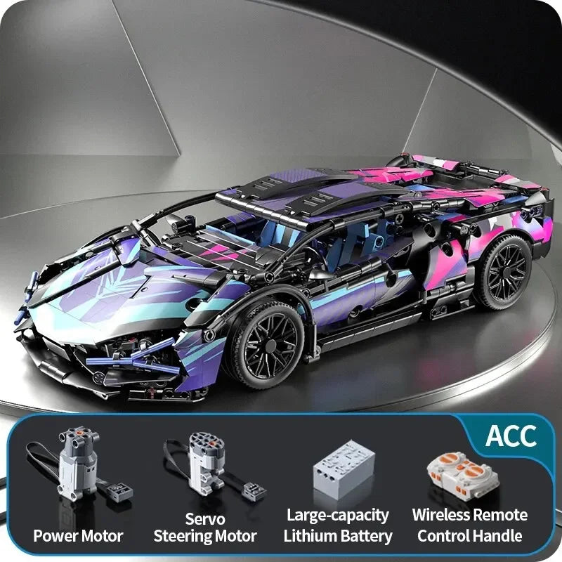 1314Pcs Technical Racing Sport Car 67128 Model Building Blocks Lamborghini Hypercar Racing Car Model Toys Kid Adult Gift