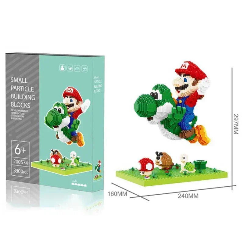 Children Toys Super Mario Action Figure Micro Building Blocks Cartoon Toys Marios Bros Birthday Gifts
