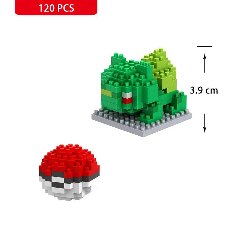 66pcs Pokemon Small Building Nanoblock Cartoon Pikachu Animal Model Education Game Graphics Pokemon Toys For Kids Birthday