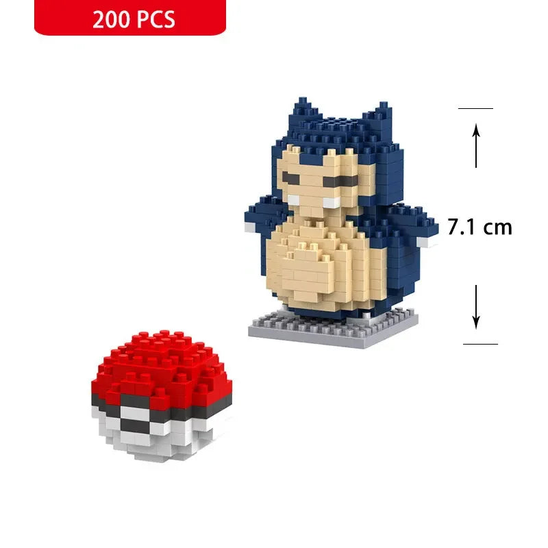 66pcs Pokemon Small Building Nanoblock Cartoon Pikachu Animal Model Education Game Graphics Pokemon Toys For Kids Birthday