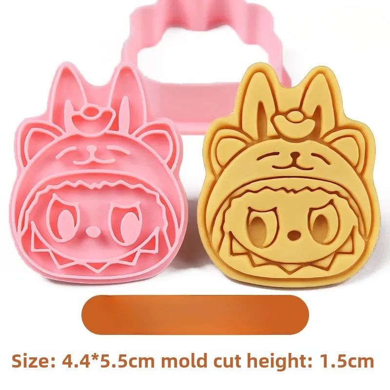 LABUBU 3D Cookie Cutter | Kawaii Anime Biscuit Mold & Baking Stamp
