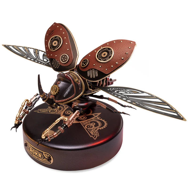 Robotime Rokr MI Series 4 kinds of Plastic Puzzles Emperor Scorpion Beetles Golden Coin Turtle 3D Assembly Building Block Sets