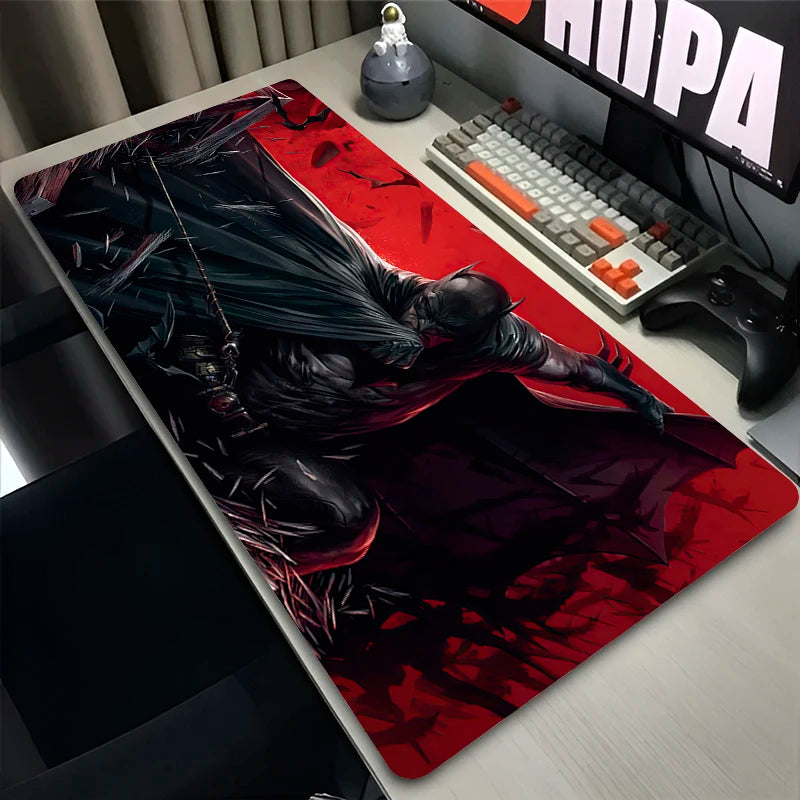 Black Non-slip Table Mat Gaming Accessories B-Batman Anime Mouse Pad Large Mousepad Office Laptop Keyboard Deskpad Rubber Carpet