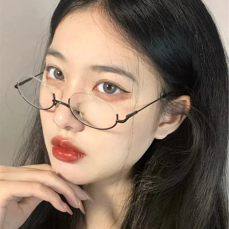 Anime Cosplay Half-Frame Glasses – Lolita & Royal Elder Sister Aesthetic